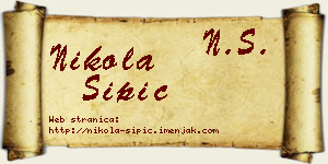 Nikola Šipić vizit kartica